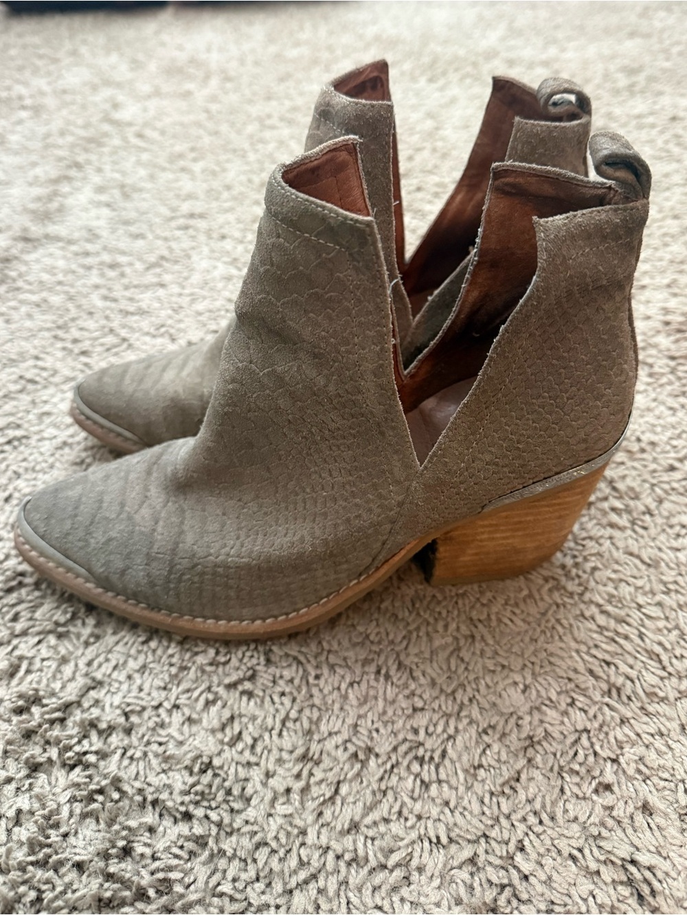 Jeffrey Campbell Snake Embossed Leather Western Booties